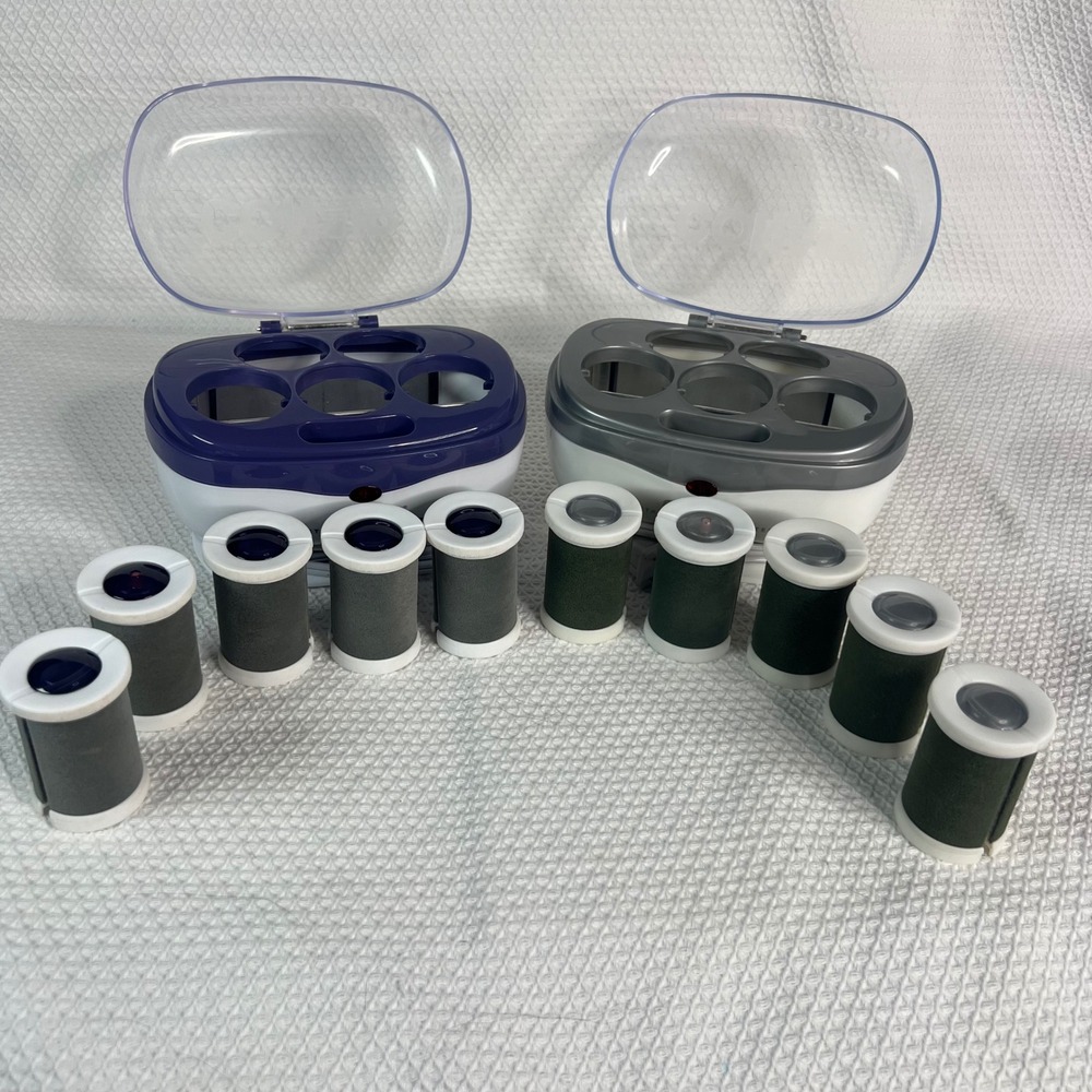 Conair Instant Heat Hairsetter Travel (2) Sets of 5 Flocked Rollers Dual Voltage - Picture 3 of 11